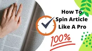 how to spin article with one click | article rewrite | spin like a pro |