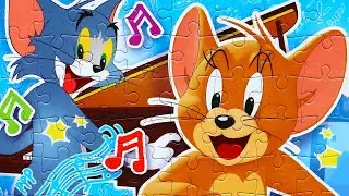 Tom and Jerry are real friends - puzzles for children with cartoon characters Tom and Jerry