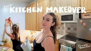 transforming my TINY nyc kitchen *renter friendly* (i changed everything)