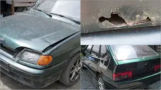 Lada 2114 after an accident, produced in 2004. Satisfying before and after video. Car modification.