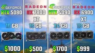 RTX 5080 vs RX 7800 XT vs RTX 4090 vs RX 6900 XT | Test in 6 Games