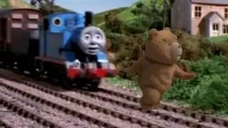 Ted running away from Thomas The Tank Engine