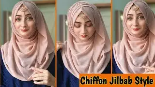 How to do Hijab On Wedding/party | Decent Layered Chiffon Hijab Tutorial | Hijab Style 2024