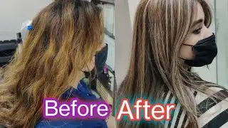 hair transformation base colour and highlights