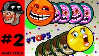 TOP 5 Popsplits of Agar Tesla - Agar.io