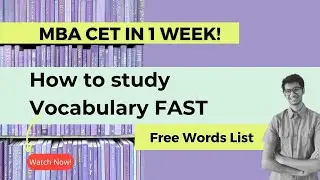 How to Study Vocabulary for MBA CET | Best Crack Every Test Vocab Sheet | Jigar Parekh | 99.99%ier