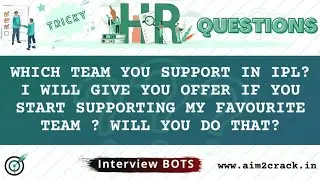 I will give you offer if you support my favourite IPL team! | Tricky HR Q&A | HR-Bots#4| Aim2crack