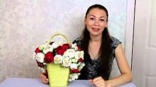 Презентация нового мастер-класса сумочки с пионами из конфет. Поделки своими руками.