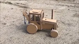 How to make tractor with mounted drilling rig cardboard toy | diy World