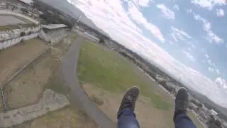 Aterrizaje en parapente (Roldanillo, Valle del Cauca)