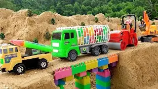 Damperli kamyon ekskavatör yol silindiri ile Köprü İnşaat Aracı - BIBO ve Oyuncak