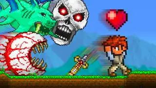 Can a Noob Beat Terraria Mastermode with ONE Life?! | Full Movie