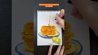 Рисуем блинчики на масленицу