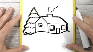 COME DISEGNARE UNA CASA COPERTA DI NEVE