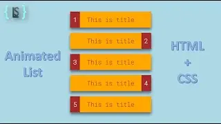 Animated List || CSS + HTML only || Web Designing