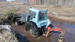 Мтз 82. Очистка делянки от кустарников