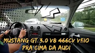Audi A3 2.0 Turbo anda mais que Mustang GT 5.0 v8 