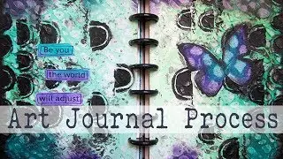 Art Journal Process with Marabu Crayons | Beginners Mixed Media Art Journaling