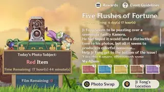 [Genshin Impact] Event - Five Flushes of Fortune (Kurious Kamera) | Day 1 - Red Item