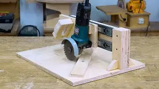 Smart woodworking tools tips and hacks turn angle grinder into slide miter saw