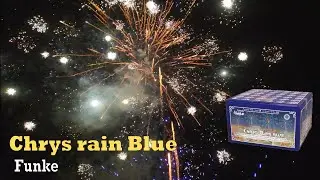 Chrys-rain Blue | 100 shots golden rain and crackling tips | Funke | 1,2"