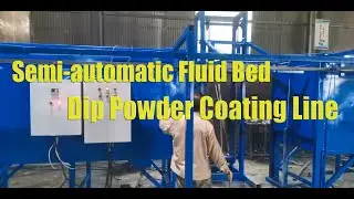semi-automatic dip powder coating bed thermoplastic powder coating line for refrigerator shelves