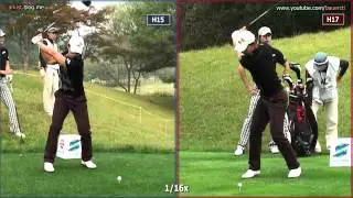 [HD SLOW] Hong Soon-Sang 2011, Driver Golf Swing, Dual-view (6)
