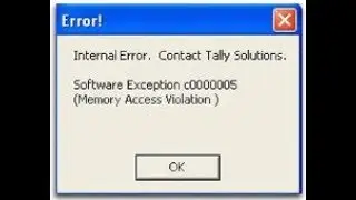 TALLY ERP 9 AND TALLY PRIME MEMORY ACCESS VIOLATION AND SOFTWARE EXCEPTION EASY SOLUTION