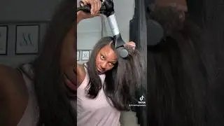 My First Blowout 😍 #blackgirlaesthetic #4chairstyle #roundbrush #blowoutonnaturalhair #naturalhair