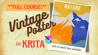 🎨 CREATE A VINTAGE POSTER IN KRITA – Step-by-Step Tutorial (FULL COURSE)