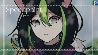 [Ibis Paint x] speedpaint 💚Tignari💚 -Genshin Impact-