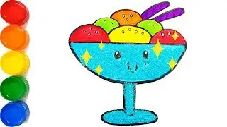 #LearnColors #Glitter #Coloring #Drawing Rainbow Ice Cream Learn Colors Kids Toddlers
