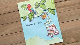 Swinging Monkey Thank You Card - Modified Swish 'n Pop Interactive Card