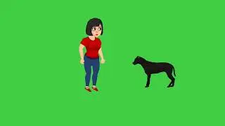 लड़की और कुत्ता! Green screen video! No copyright!