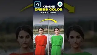 Quick Way to Change Dress Color In Photoshop - #photoshop #shorts