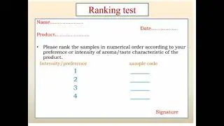 Sensory evaluation
