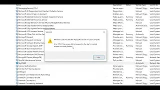 Mysql Error code 1053