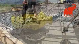 Заливка черновой плиты будущего дома