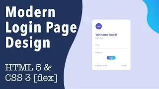 Beautiful login page designed with HTML5 and CSS3, SVG graphic  (Flex box, SCSS)