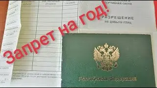 Лишение права охоты на год, за не сдачу разрешения.