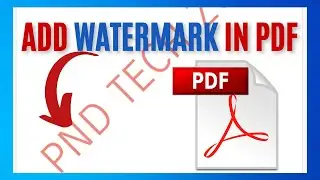 How To Add Watermark In PDF