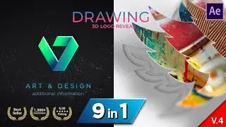 Drawing 3D Logo Reveal (AE Template)