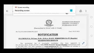 Osmania University revaluation results 2021 2nd and 4th semester