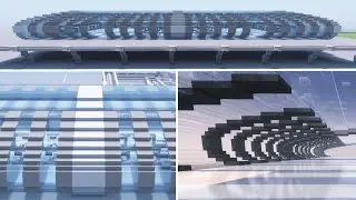 MINECRAFT - How to Build a Realistic Modern AIRPORT TERMINAL - Step-by-step Tutorial