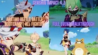 Arataki Blazing Armor Beetle Battle Full Event Walkthrough (All Battles) | Genshin Impact 4.3