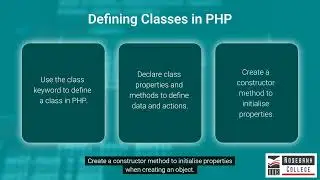 Define a simple class in PHP (LU6/LO3)