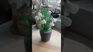 Білі проліски з бісеру/ Beaded snowdrops/ DIY/ beaded flowers/ квіти збісеру