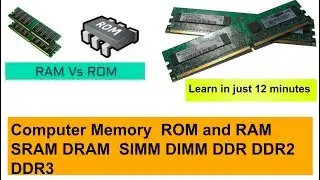 What is Computer Memory ROM vs RAM SRAM DRAM SIMM DIMM DDR DDR1 DDR2 DDR3