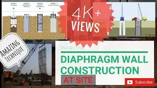 Diaphragm wall construction / on site / Amazing technology of Foundation Engineering