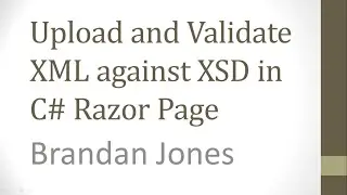 Upload and Validate XML against XSD in C# Razor Page, Visual Studio 2019